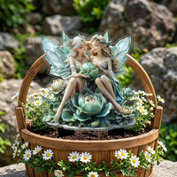 Fairy Garden Stake Decoration, Acrylic Potted Plant Stake, Weather-Resistant Outdoor Decor Stake for Patio Garden, Full Color Printed
