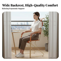 Bouncing Function Woven Cantilever Chair Ergonomic Backrest Outdoor Furniture Breathable Weave Patio Armchair Weather-Resistant for Office Workers, Homeowners, Design Enthusiasts