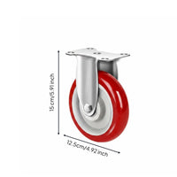 Quiet Operation Polyurethane Swivel Wheels No Noise Polyurethane Trolley Wheel Wear Resistant Swivel Caster with Brake 360 Degree Rotation for Industrial, Garage