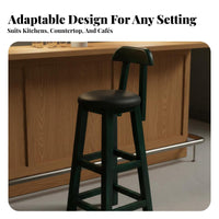 Long-Lasting Backrest High Chair Easy to Clean Bar Stool Space-Saving Seating Furniture Ergonomic Design for Restaurant Owners, Homeowners, Adults, Cafe, Kitchen Island, Dining Room, Balcony