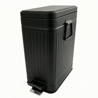 Handshands-off Pedal Trash Can with Lid Slim Trash Can with Foot Pedal Hygienic Rectangular Waste Basket Easy to Clean for Bathroom