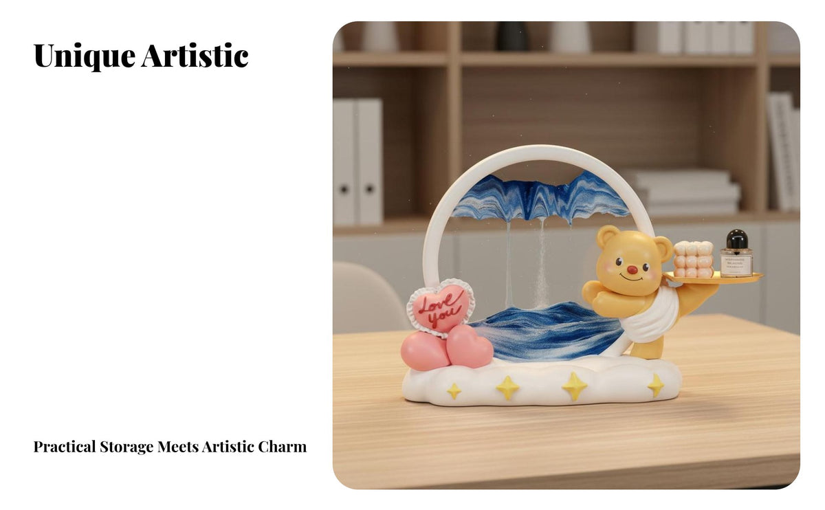 360° Rotatable Creative Landscape Hourglass Ever-Changing Scenery 3D Rotating Sandscape Picture Scratch Resistant Glass for Home, Restaurant