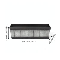 Plastic Planter with Faux Wood Grain Low-Height Rectangular Planter Rustic Flower Box Farmhouse for Gardeners
