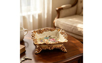 Antique-Inspired Decorative Ornate Tabletop Vintage-Style Vessel Floral for Smokers, Collectors, Coffee Table, Living Room, Office