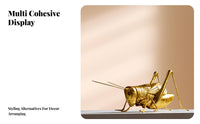 Gold Grasshopper Figurine Resin Grasshopper Ornament Tabletop Figure Slender Legs Long Antennae for Living Room