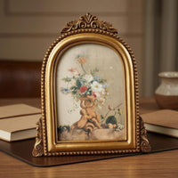 Vintage Gold Frame Scrollwork Crest Home Decor for Background Display