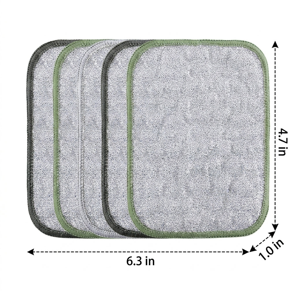 Silver Mesh Dishcloth and Minky Cloths for Washing Up, Double-Sided Yarn Dish Cloths for Washing Up, Non-Scratch Mesh Weave for Cookware
