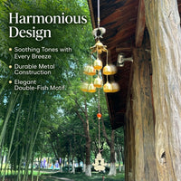 Large Wind Chimes Outdoor, Double Layer Metal Wind Chimes with Bronze-Toned Finish, Deep Tone Dopamine Collision Sound for Garden, Courtyard