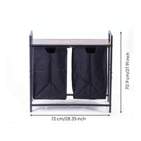 Freestanding Laundry Sorter with Shelf Space-Saving Laundry Rack with Bins Double Furniture Organized for Bathroom