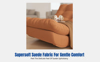 Moon Shape Recliner Rocking Chair, Lazy Sofa, Soft Suede, Living Room, Balcony, Adult