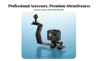 Aluminum Alloy Single Hand Camera Tray Lightweight Diving Camera Bracket Ergonomic Handle Underwater Photography Rig Expandable Mount for Videographers, Vloggers, Photographers, Snorkeling, Water Sports, Swimming
