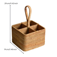 Divided Wicker Basket Handwoven 4 Compartment woven Basket Divider Design