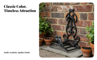 Weather Resistant Cast Iron Hose Hanger Rustic Water Pipe Holder for Gardeners, Patio
