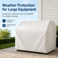 White Lawn Mower Cover, Riding Lawn Mower Cover for Outdoor Storage, Zero Turn Mower Cover Waterproof Dustproof Oxford Cloth