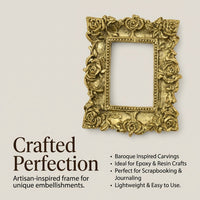 Miniature Baroque Photo Frame, Vintage Resin Craft Embellishment, Dollhouse Ornate Detail, DIY Art Project Accessory, Photo Props Vintage