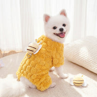 Dog Bee Costume, Four-Legged Clothing with Feathers and Antennae, Thickened Polyester Winter Warm Apparel for Small and Medium Dogs, 141 characters
