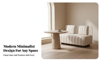 Light Luxury Design Fluted rear Sofa and Chair Set Comfortable Cushioning Reception Seating Faux Marble table surface Commercial Furniture Gold-Finished Legs for Interior Designers, Facility Managers, Restaurant, cosmetics studio, Hotel Lobby, Lounge