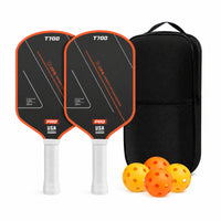 2 Pieces Carbon Fiber Pickleball Paddles Complete Pickleball Set with Bag Racket Textured Sporting Goods Anti-Slip