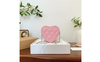 Parent-Child Matching Quilted Chain Purse Lightweight Chain Strap Lipstick Bag Easy to Clean Quilted Heart Bag Zipper Closure for Toddlers