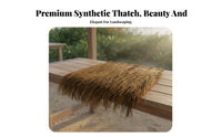 Artificial Thatch Roof Retardant Simulation Straw Roof Panel Realistic Appearance Artificial Thatch Tile for Outdoor, Grass Shack Bar, Gazebo