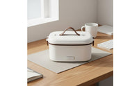 Dual Use Car Heated Lunch Box Easy to Carry Handle Stainless Steel Heating Lunch Box BPAsafe for Drivers, Commuters, Travel, Office