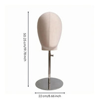 Cloth-Covered Mannequin Head Stand Detachable Pinning-Friendly Mannequin Head Cloth-Like Display Model