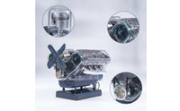 V8 Engine Model Kit Desktop Mini V8 Engine Kit STEM for Classroom, Adults, Teens