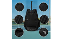 Rectangular Tennis Backpack with Shoe Compartment Multi-Pocket Tennis Bag with Shoe Compartment Sturdy Racket Backpack Compact for Students