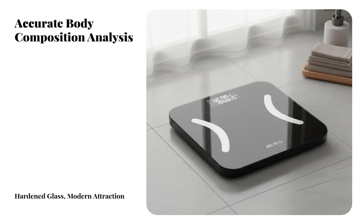 Smart Body Composition Scale High Precision Sensors Electronic Body Composition Measuring Device Smartphone Mobile Connectivity with Re Power