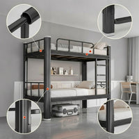 Metal Bunk Bed Space-Saving Steel Bunk Bed Heavy-Duty Furniture for Students, Employees, Dormitory, Apartment Housing