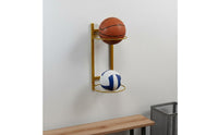 Punchnon-Damaging Installation Wall Mounted Ball Rack Space-Saving Design Basketball Storage Holder Minimalist Design Multi-Ball Storage Rack Easy to Install for Children, Playroom, Bedroom, Garage