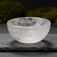 Natural White Quartz Bowl Translucent Quartz Bowl Carved Genuine for Altar