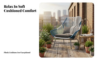 3 Pieces Weather-Resistant 3 Piece Woven Patio Set stylish Design 3-Piece Woven Conversation Set space-saving Size Outdoor Furniture for Apartment Dwellers, Homeowners, pairs, Balcony, Garden, Backyard, Porch