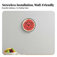 Easy to Install Fruit Wall Clock Modern Design Silent Quartz Clock for Gift Givers, Office Workers, Living Room, Bedroom, Classroom