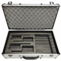 Reinforced Corners Aluminum Audio Device Case Locking Latches Hard Audio Device Case Custom-Cut Compartments Audio Storage Foam Padding for Portable Transport