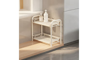 Metal Under-Sink Organizer Mesh Under-Sink Rack Space-Saving Two-Tier Storage Rack Compact