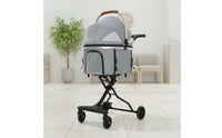 Lightweight 2-in-1 Pet Carrier Stroller Breathable Mesh Openings Detachable Pet Stroller 360° Swivel Wheels Foldable Dog Cat Pushchair Easy Assembly for Small Dogs, Cats, Outdoor, Vet Visits