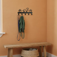 Metal Paw Print Hook Rack Decorative Pet Leash Hanger Long-Lasting Dog Leash Hook Space Saving for Entryway, Mudroom, Hallway