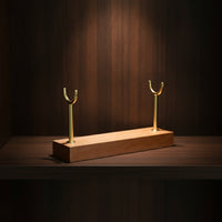 Display Stand with Metal Posts Tabletop Wooden Display Stand Holder Decorative Minimalist for Collectors, Shelf, Desk