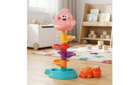 Ball Launcher Toy with Five Balls Multi-Level Ball Drop Structure with Launcher Spiral Track Structure Textured Easy to Grip