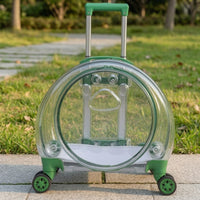 Hard-Shell Rolling Pet Carrier with Wheels Ventilated Pet Carrier with Wheels Lightweight Dog Suitcase Compact for Outings