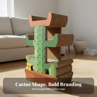 Sturdy & Stable Base Cactus Cat Tree Easy Assembly Cactus Cat Scratcher Pet Activity Center for Cats, Kittens, Indoor, Living Room, Bedroom, Home