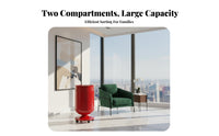 Rolling Garbage Can with Lid Large Capacity Pedestal Trash Can with Wheels Easy to Clean Lidded Wastebasket on Wheels for Living Room, Bedroom, Office