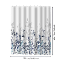Waterproof Floral Shower Curtain Quick-Drying Floral Print Bath Curtain No Liner Needed Weighted Hem