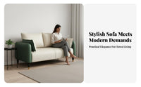 Modern Design Loveseat Space-Saving Sofa Easy Assembly Couch Sturdy Frame for Apartment Dwellers, Small Homeowners, Business Owners, Bedroom, Retail Storage, Office