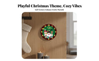 Silent Movement Christmas Wall Clock Non-Ticking Round Christmas Clock Battery Operated for Children, Gift Givers, Living Room, Bedroom