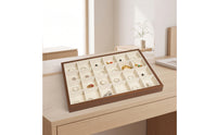 Jewelry Tray with Compartments Multi-Compartment Jewelry Tray Wooden Organizer Box Rectangular Slimline for Collectors
