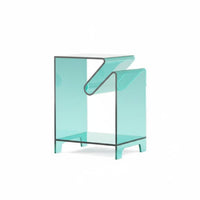 Nordic & design Sofa Accent Table Light Luxury Wavy Side Table Transparent Nightstand Artistic Design for Apartment Dwellers, Interior Designers, Living Room, Bedroom, Home Office, Entryway