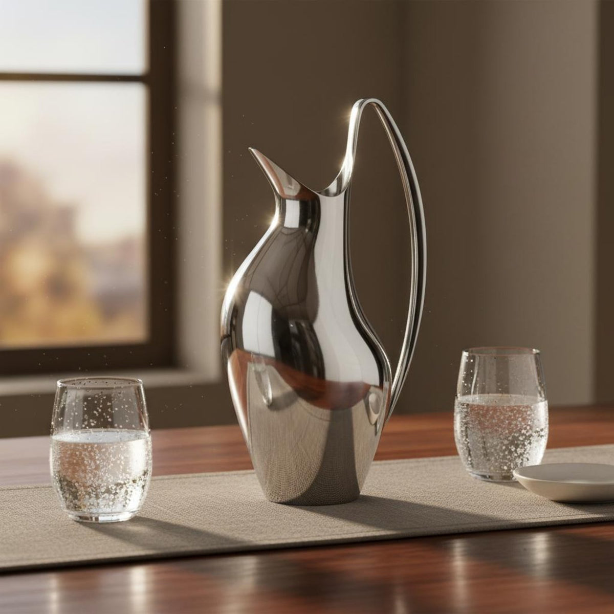 Stainless Steel Vase Nordic Style Modern Flower Vase Light Luxury Decorative Water Pitcher for Living Room, Dining Table