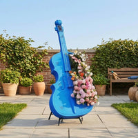 Hollow Opening Cello Planter Compact Size Resin Cello Ornament Realistic Design Musical Instrument Planter Decorative